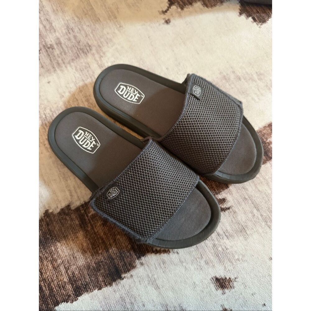Hey dude gray sandal slide